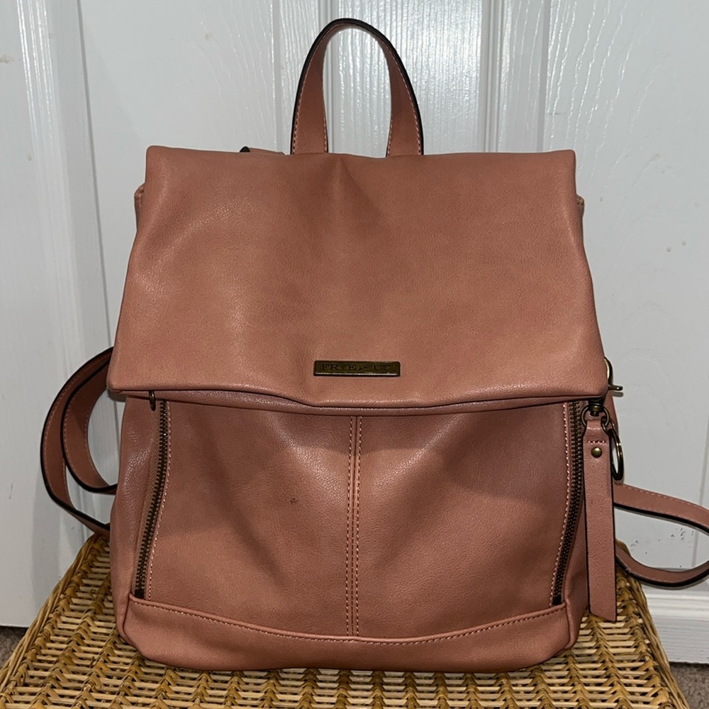 Folding Flap Women's Backpack - Dusty Rose